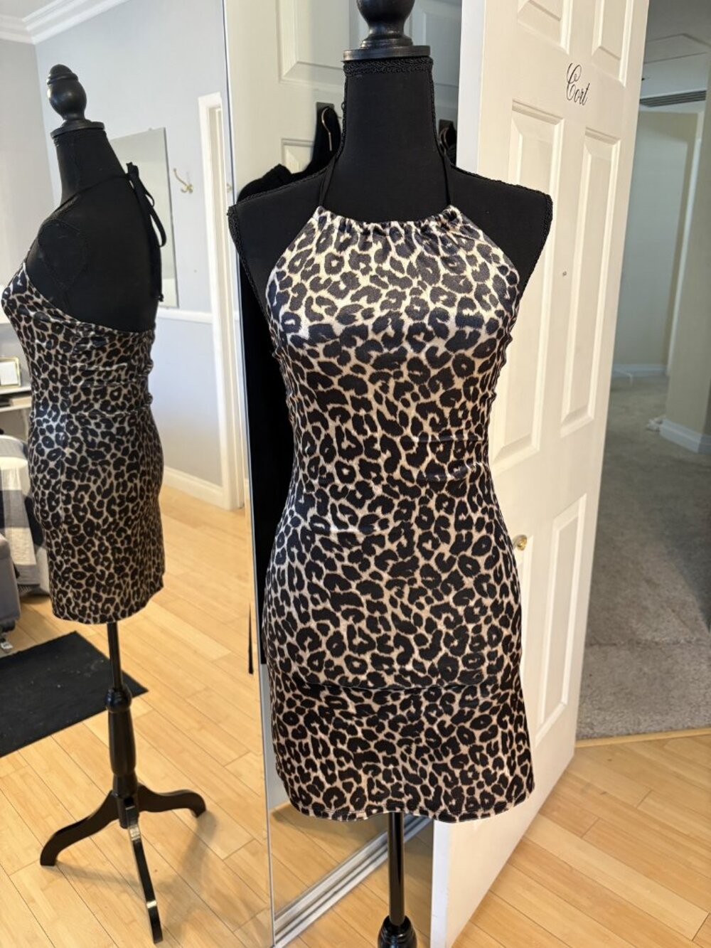 Wild Fable Leopard Print Halter Mini Dress, Size XXS
